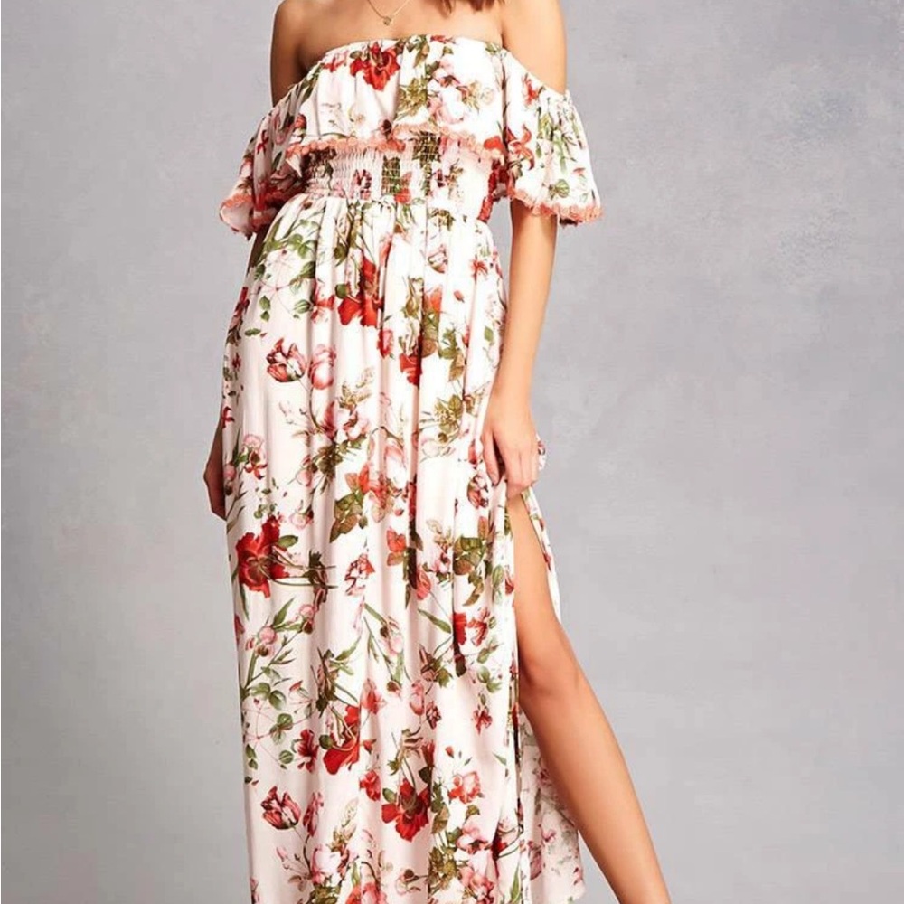 Floral Off-Shoulder Maxi Dress